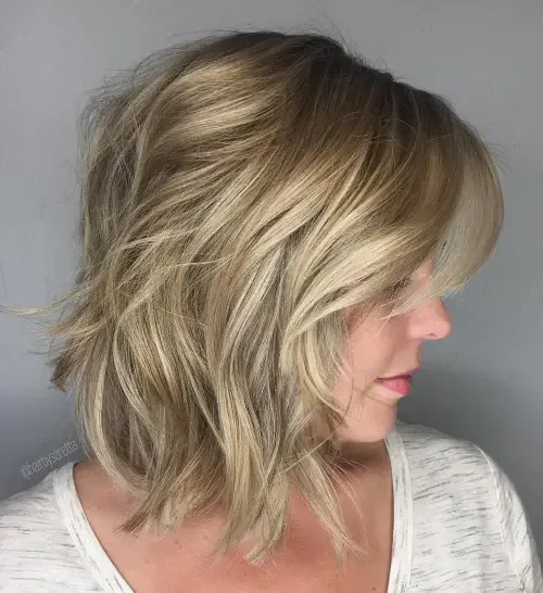 Windswept Beach Wave Choppy Bob