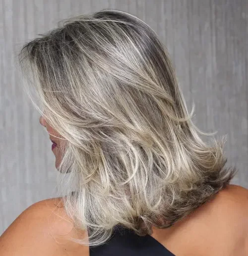 Shaggy Gray-To-Blonde Flip