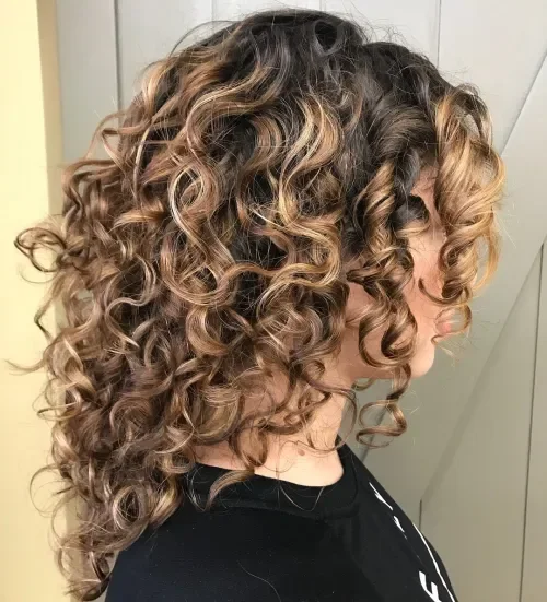 Longer Curly Chestnut Lob Waves