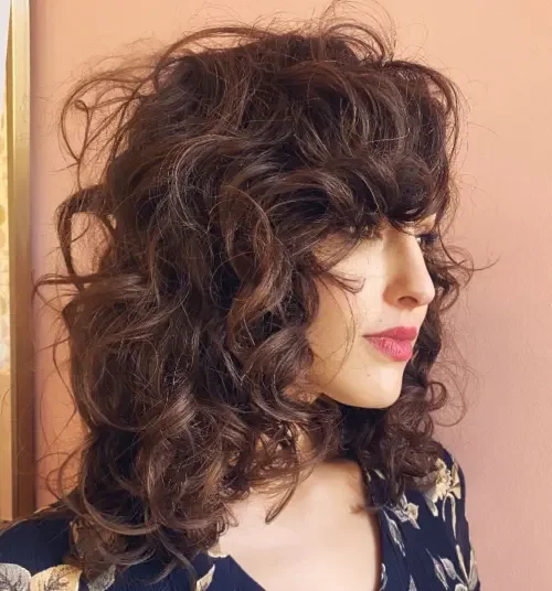 Long Curly Tousled Side Profile