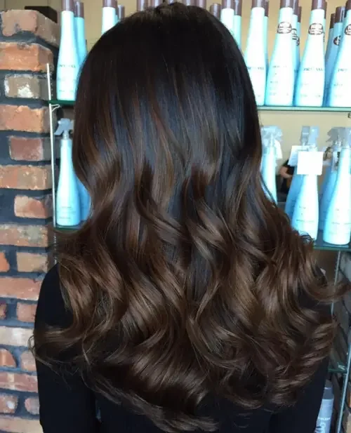Mocha Brown Chocolate Balayage Waves
