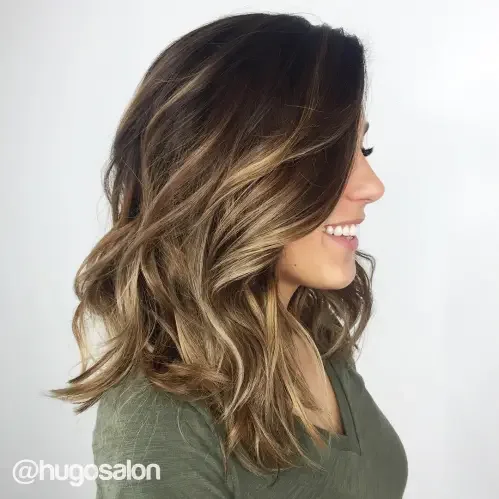 Golden Caramel Spiral Wave Shag