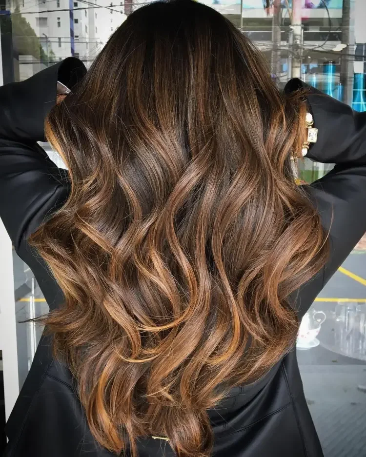 Caramel Ribbon Waves Long Hair