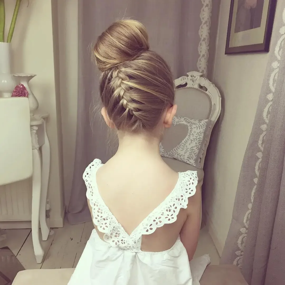 Bun With Wrapped Back Braid