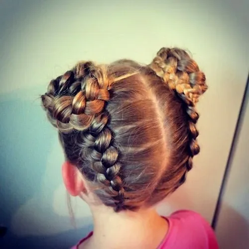 Upside-Down Braid Into Buns