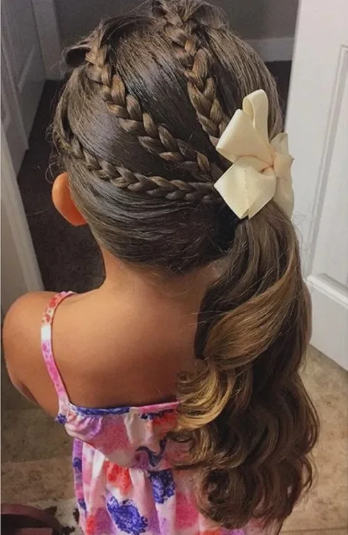 Side Triple Braid Ponytail