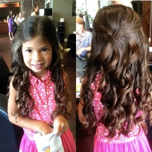 Loose Wavy Half-Updo