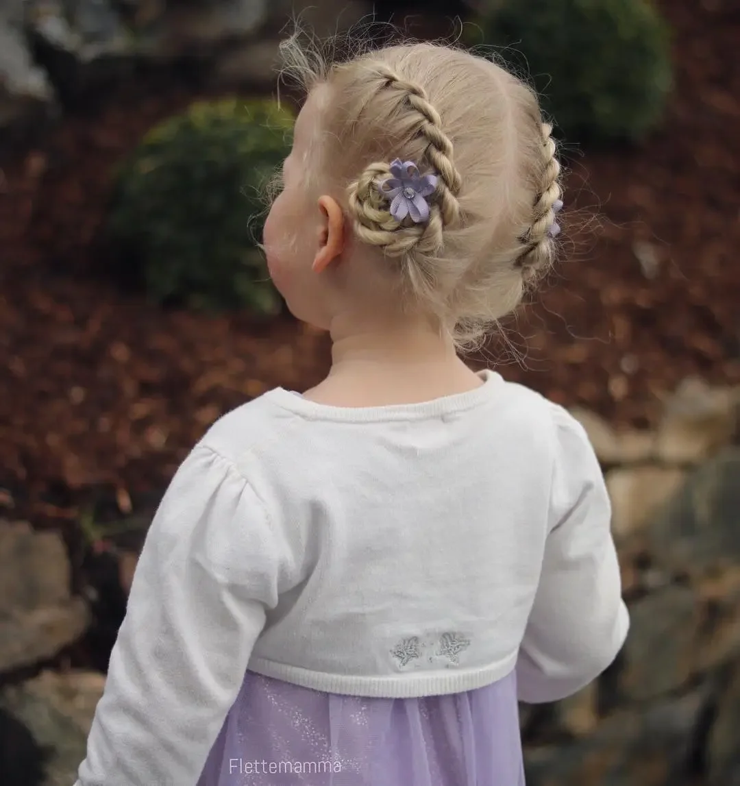 Side Braid Bun With Flower Clip
