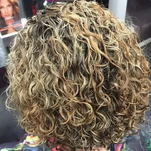 Blended Curly Blonde Bob