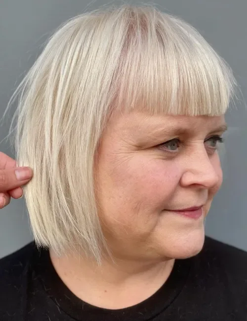 Blunt Bob With Heavy Fringe