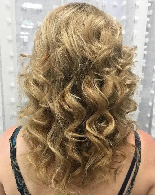 Golden Long Layered Curls
