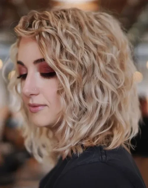 Messy Shoulder Grazing Perm Bob