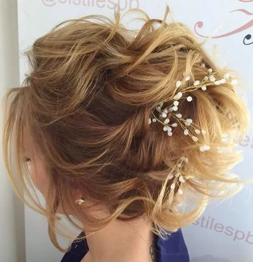Teased Curly Updo With Lift