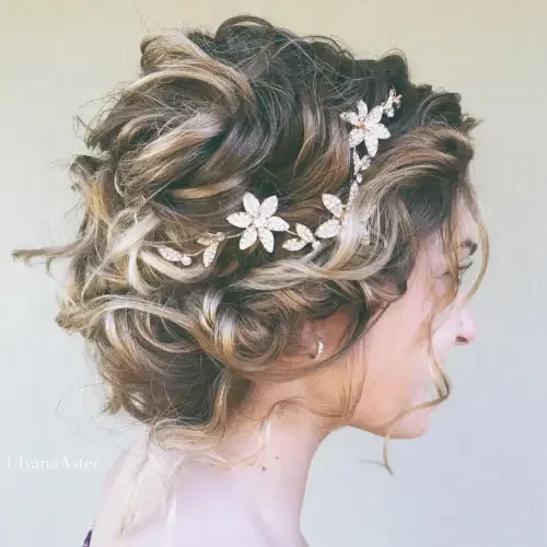 Scrunched Curly Updo With Volume