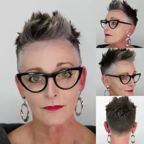 Spiky Gray Fade Pixie Crop