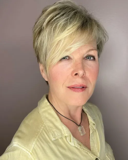 Soft Blonde Rounded Pixie