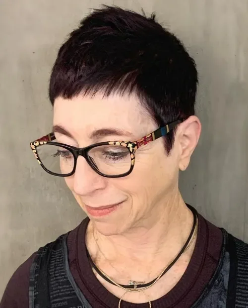 Velvet Black Micro Bang Pixie