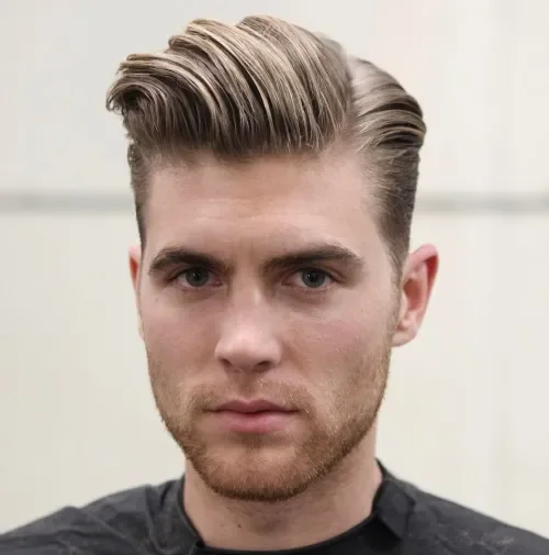 Side-Part Slick Pompadour