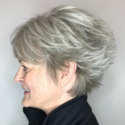 Shaggy Silver Gray Pixie Fringe