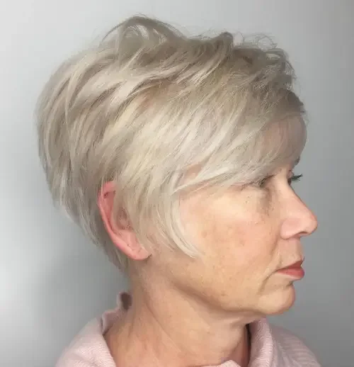 Platinum Blonde Soft Shaggy Pixie