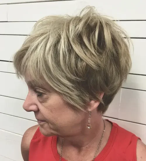 Soft Blonde Side-Swept Pixie