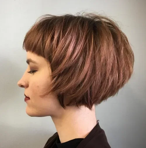 Chocolate Rose Choppy Bob