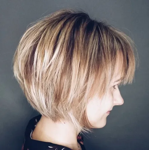 Blonde Shaggy Bob With Fringe