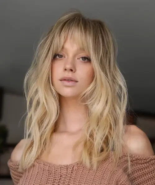 Tousled Wispy Bangs Long Layers
