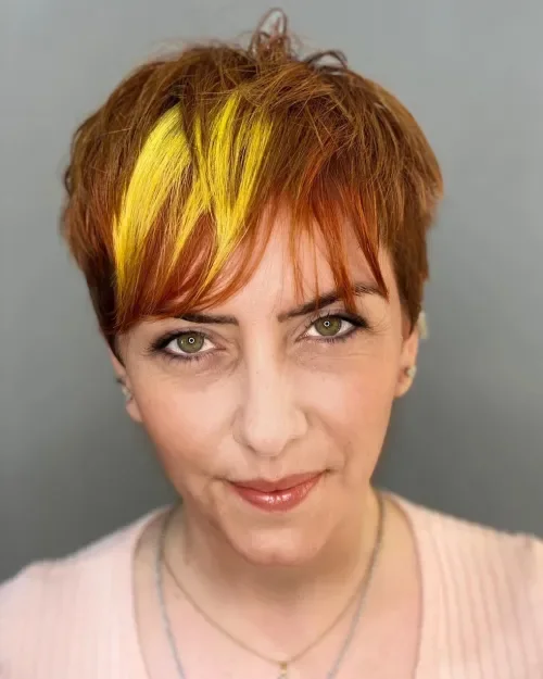 Block-Bang Pixie With Contrast