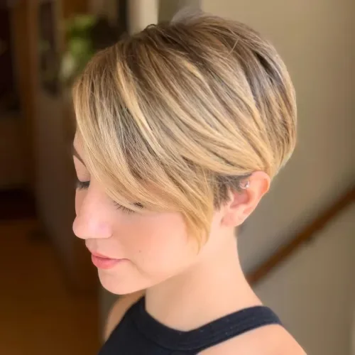 Honey Balayage Pixie Crop