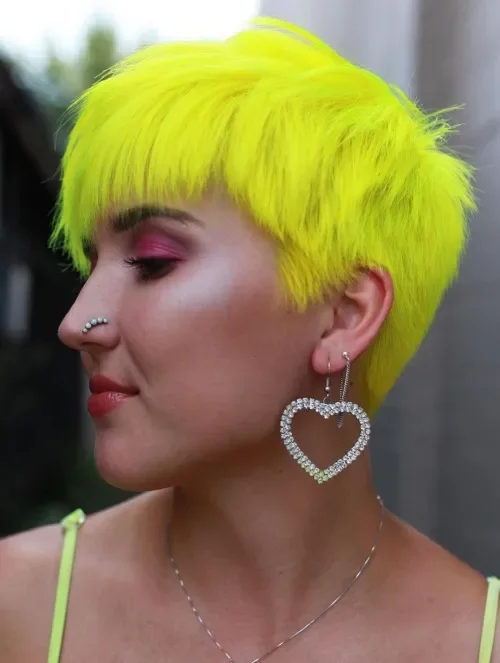 Neon Yellow Bowl-Edge Pixie