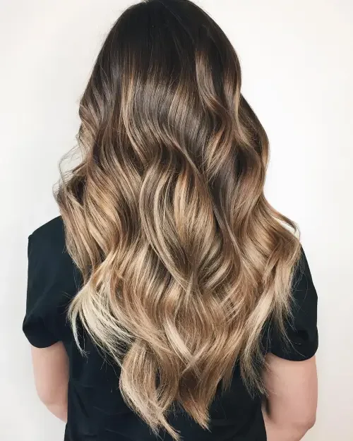 Butter Blonde Lower Balayage Wavy Lob