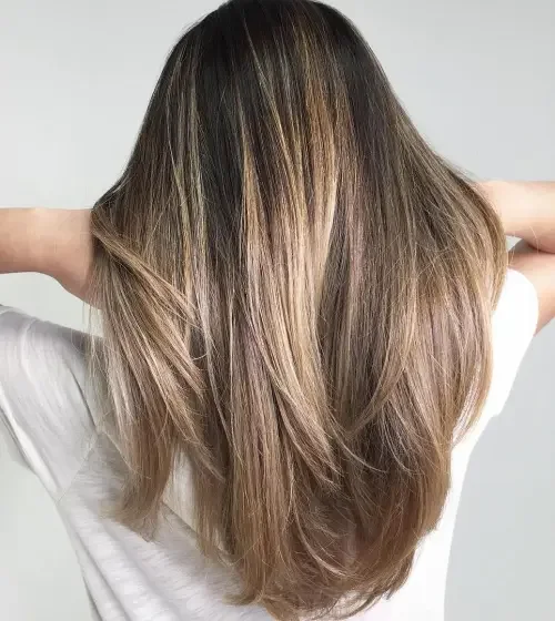 Long Mushroom Brown With Vertical Highlights