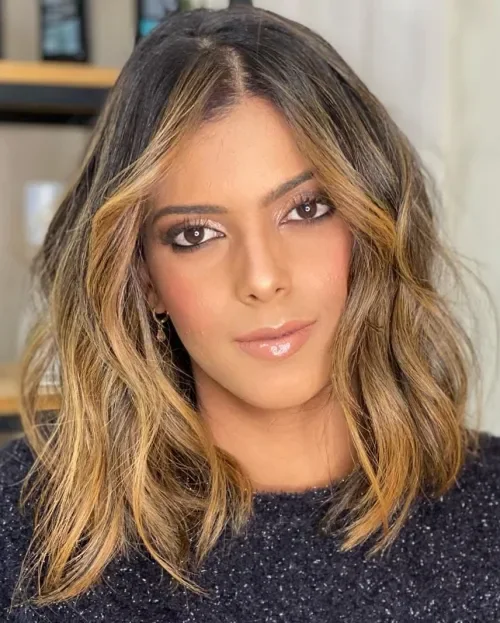 Honey Bronde Curtain Layers Bob