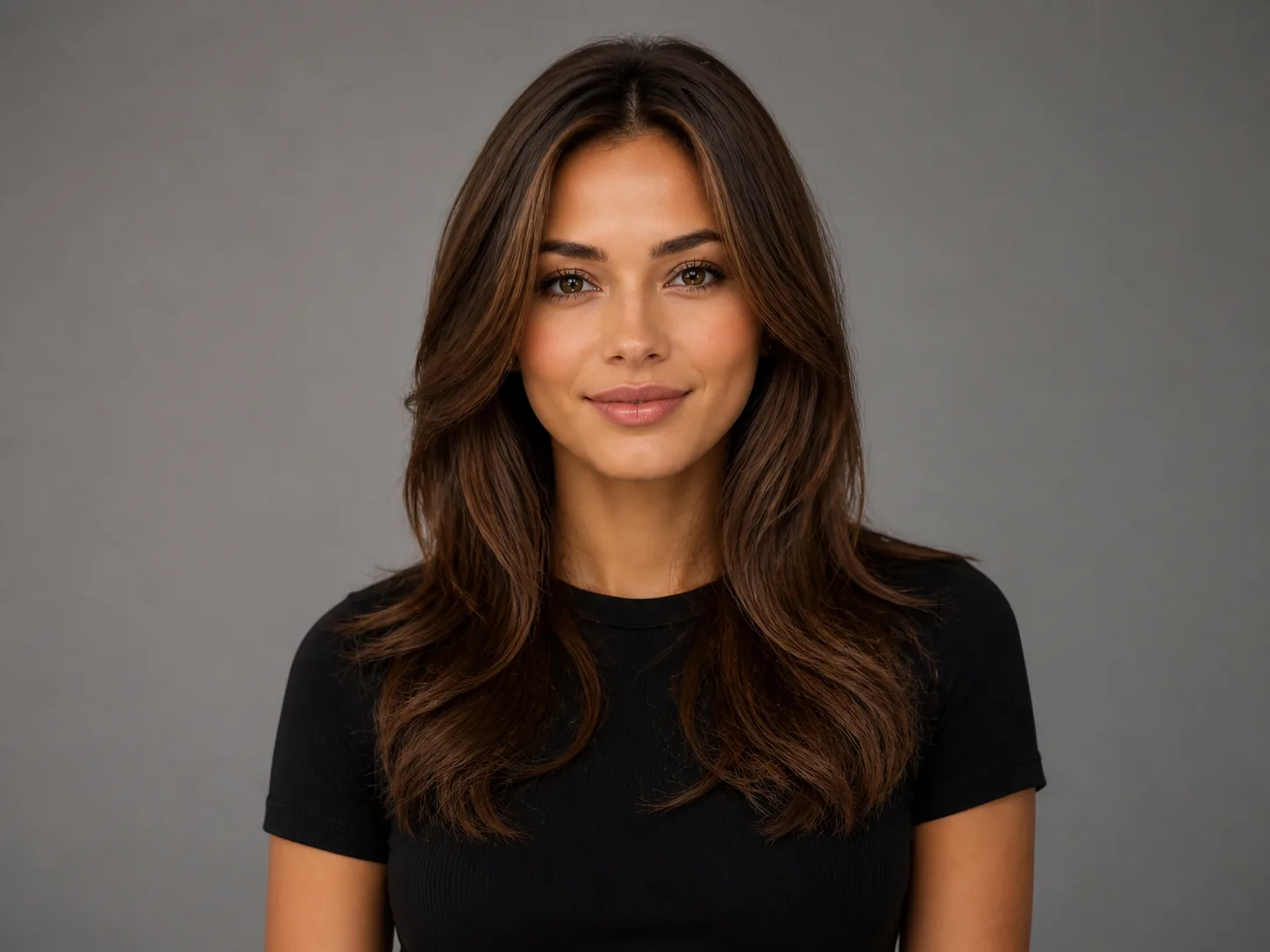 Brown hair color preview with warm brunette dimension