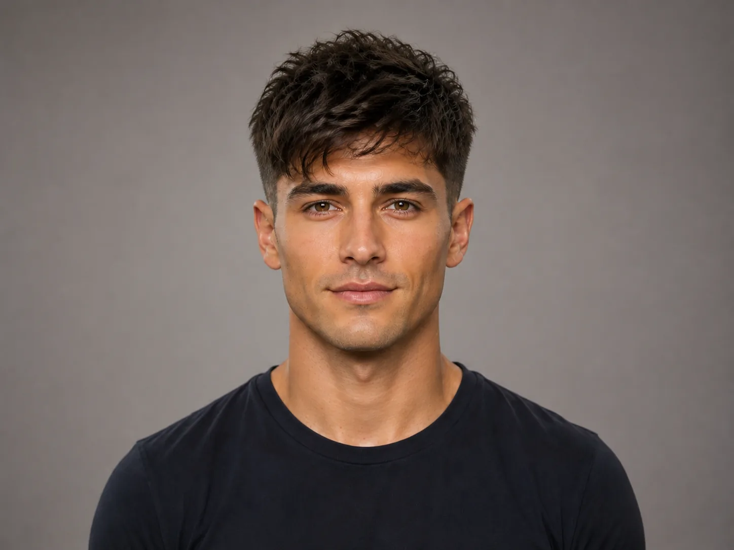 Men's textured short haircut preview with faded sides