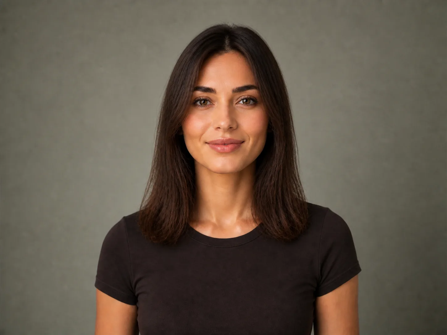 Original straight medium-length hair before haircut preview