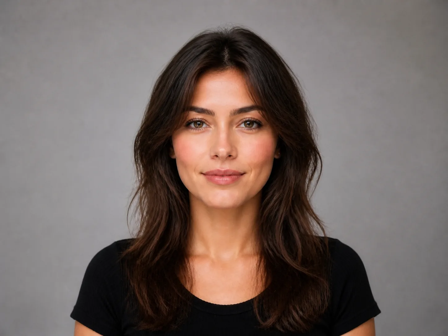 Original long brunette hairstyle before short haircut preview