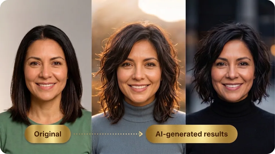 Multiple AI hairstyle results for comparison