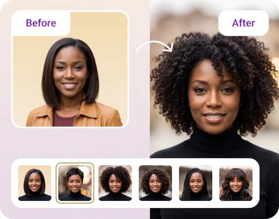 AI guided hairstyle recommendation example