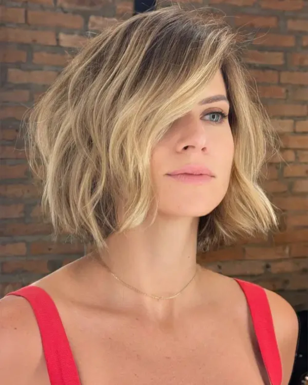 Tousled Beach Blonde Lob Bob