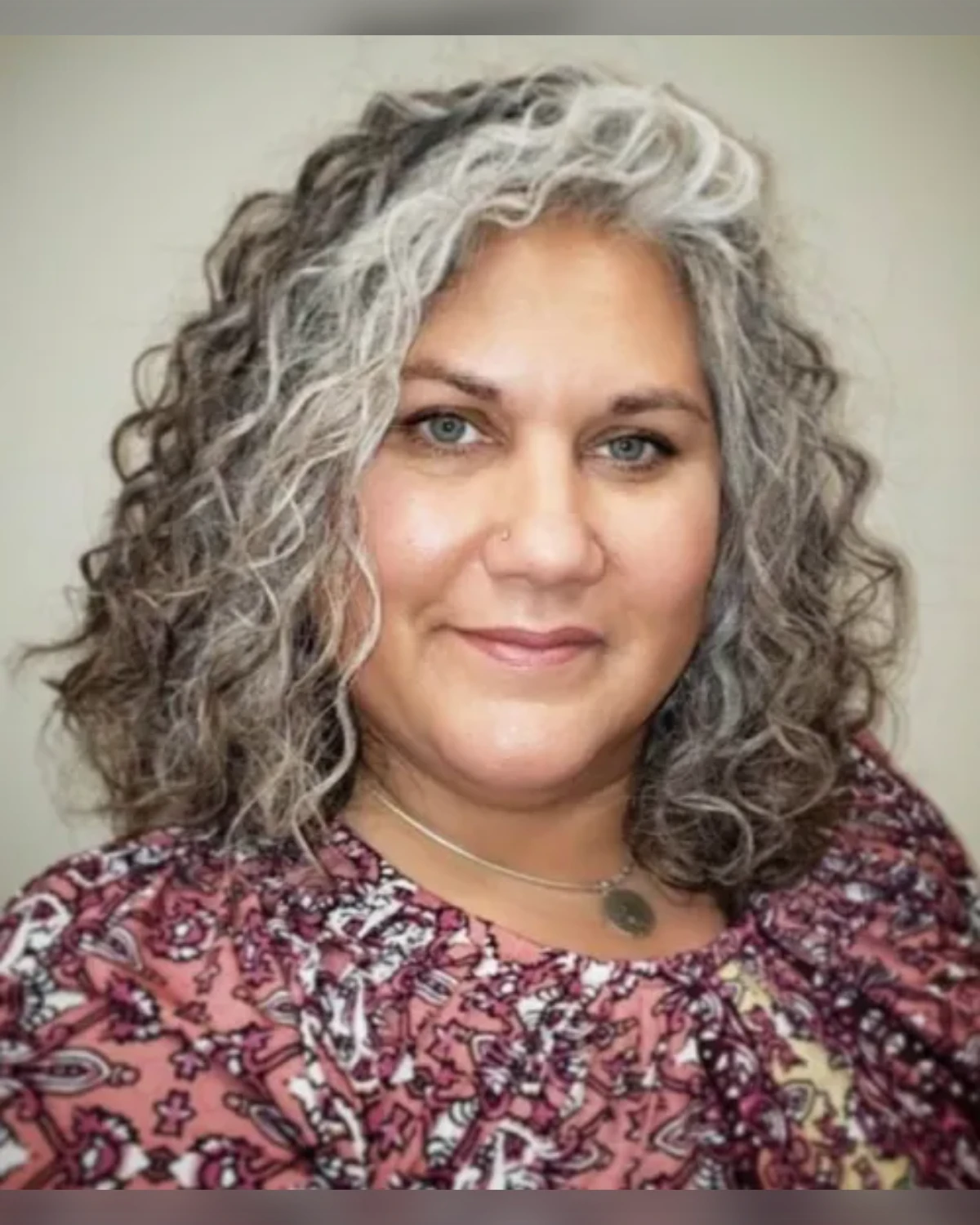 Textured Gray Perm Lob Lowlights