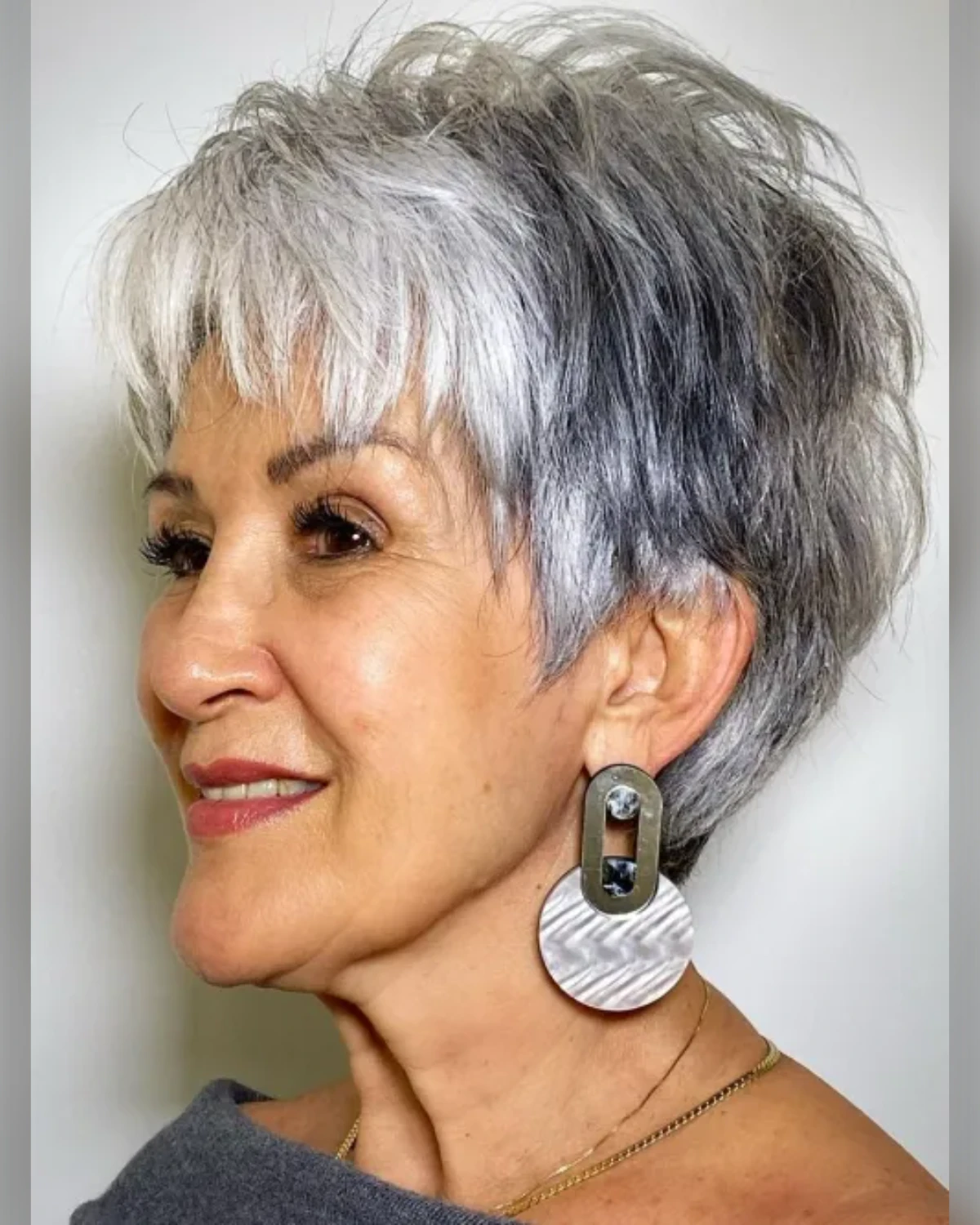 Silver Gray Soft-Quiff Pixie