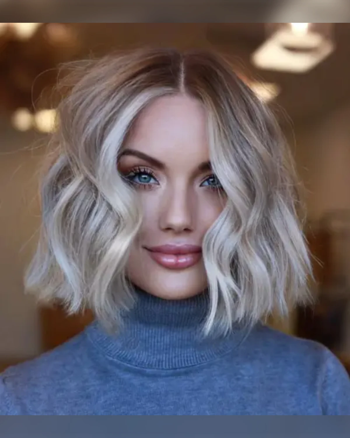 Wavy Bronde Balayage Bob