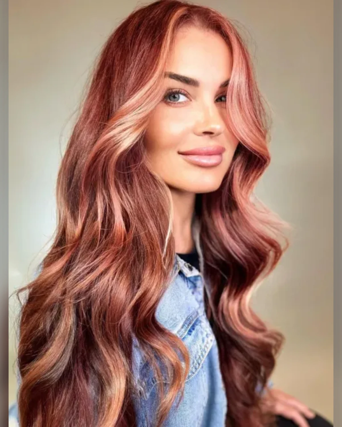 Copper Rose Long Wavy Layers