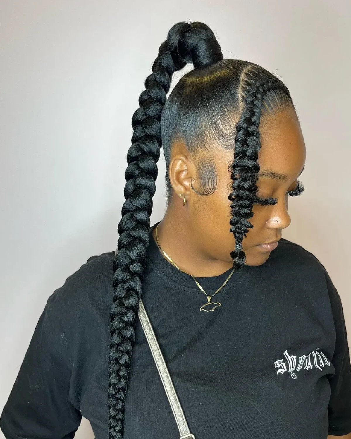 Chunky Braided Fringe Ponytail
