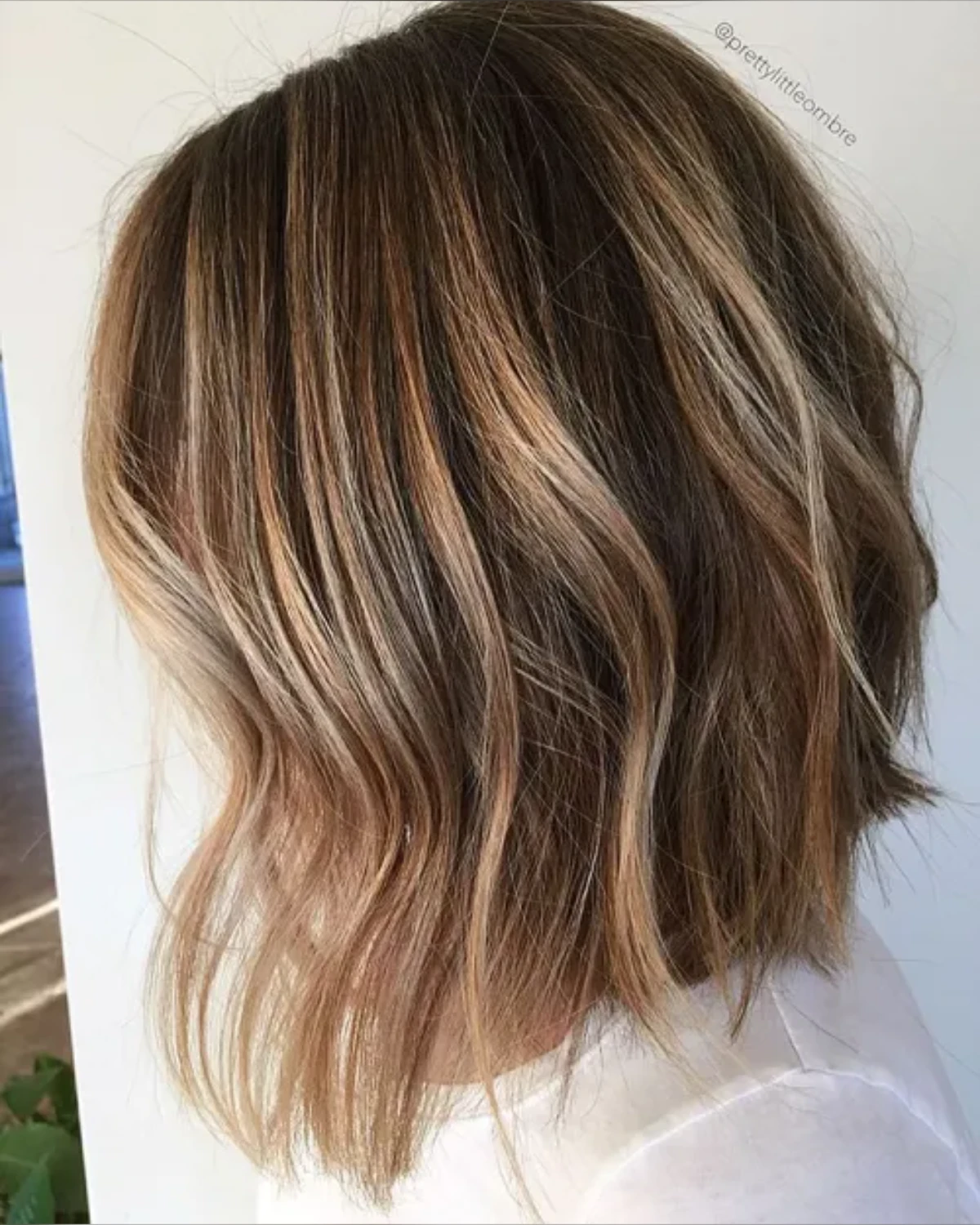 Caramel And Ashy Highlights Bob