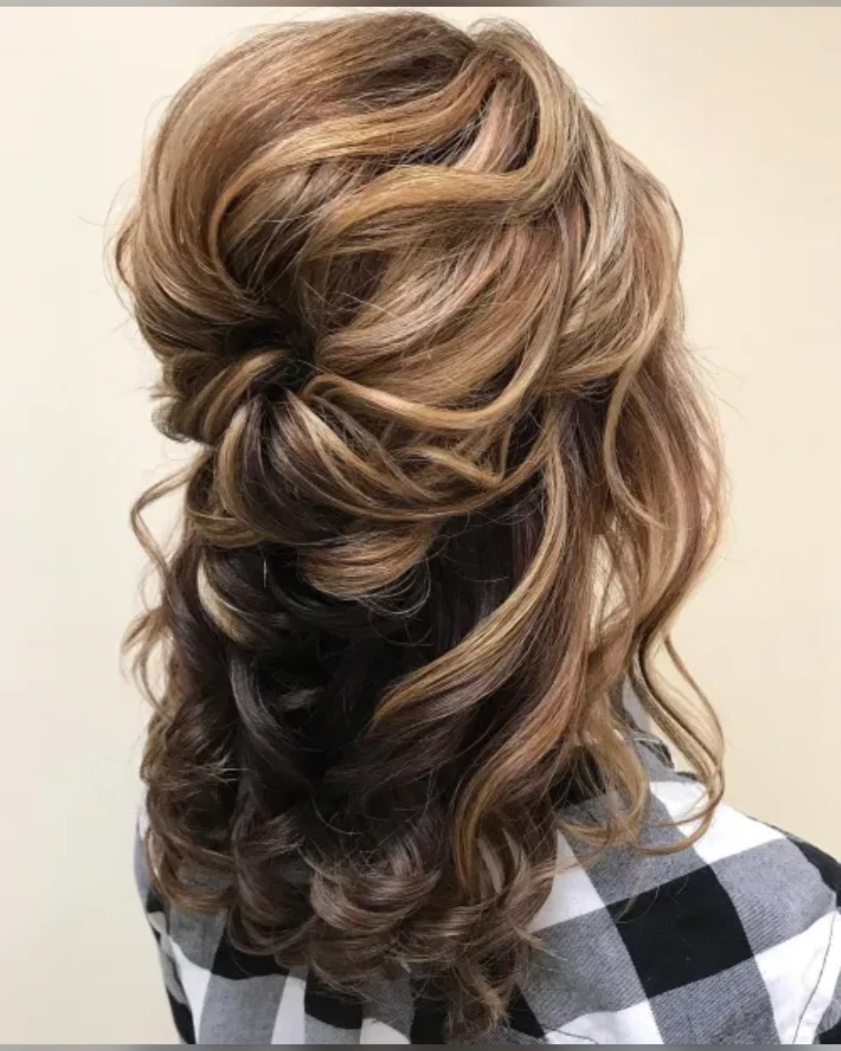 Cascading Curly Half Updo